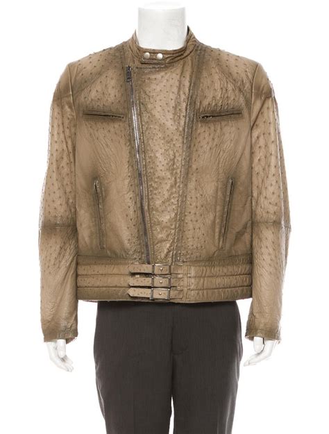 gucci leather jacket mens ostrich|Gucci Leather Jackets & Pants for Men .